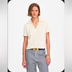 Madewell Crocheted Knit Polo, Sz L